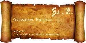 Zsivanov Marica névjegykártya
